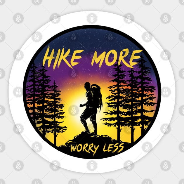 Hike More Worry Less Sticker by Cŭte